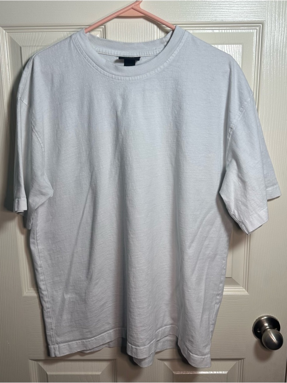 Men’s H&M T-Shirt Oversized Fit Coupe, color-Cool White size Large